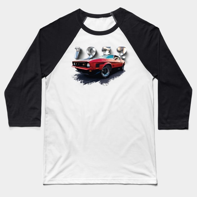 1972 Mustang Mach 1 Baseball T-Shirt by CamcoGraphics